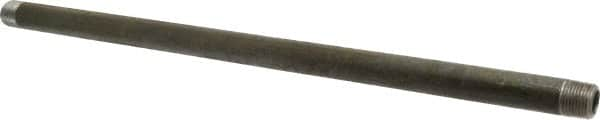 Made in USA - Schedule 80, 1/2" Diam x 18" Long Black Pipe Nipple - Threaded - Benchmark Tooling