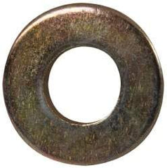 Made in USA - 1/4" Screw, Grade 8 Alloy Steel SAE Flat Washer - 9/32" ID x 5/8" OD, 0.072" Thick, Zinc Yellow Dichromate Finish - Benchmark Tooling