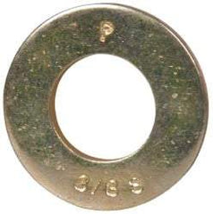 Made in USA - 3/8" Screw, Grade 8 Alloy Steel SAE Flat Washer - 13/32" ID x 13/16" OD, 0.072" Thick, Zinc Yellow Dichromate Finish - Benchmark Tooling
