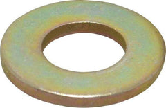 Made in USA - 1/2" Screw, Grade 8 Alloy Steel SAE Flat Washer - 17/32" ID x 1-1/16" OD, 0.121" Thick, Zinc Yellow Dichromate Finish - Benchmark Tooling