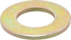 Made in USA - 1" Screw, Grade 8 Alloy Steel SAE Flat Washer - 1-1/16" ID x 2" OD, 0.16" Thick, Zinc Yellow Dichromate Finish - Benchmark Tooling