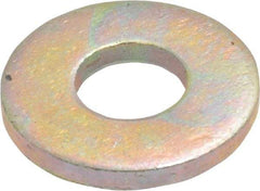 Made in USA - 1/4" Screw, Grade 8 Alloy Steel USS Flat Washer - 0.307" ID x 0.749" OD, 0.08" Thick, Zinc Yellow Dichromate Finish - Benchmark Tooling