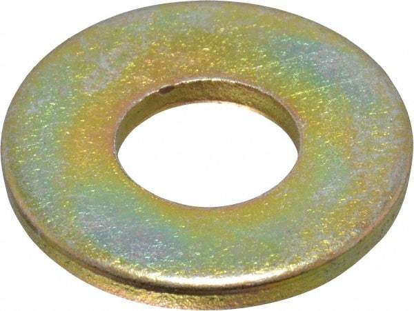 Made in USA - 5/16" Screw, Grade 8 Alloy Steel USS Flat Washer - 0.37" ID x 0.905" OD, 0.104" Thick, Zinc Yellow Dichromate Finish - Benchmark Tooling