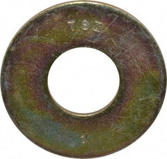Made in USA - 1" Screw, Grade 8 Alloy Steel USS Flat Washer - 1.055" ID x 2.53" OD, 0.192" Thick, Zinc Yellow Dichromate Finish - Benchmark Tooling
