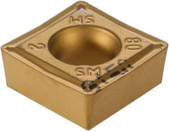Iscar - SCMT432 SM Grade IC9150 Carbide Turning Insert - TiCN/Al2O3/TiN Finish, 90° Square, 1/2" Inscr Circle, 3/16" Thick, 1/32" Corner Radius - Benchmark Tooling