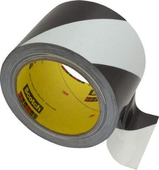 3M - Black & White Striped Vinyl Tape - 3" Wide x 5.4 mil Thick, General Traffic - Benchmark Tooling