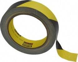 3M - Black & Yellow Striped Vinyl Tape - 1" Wide x 5.4 mil Thick, General Traffic - Benchmark Tooling