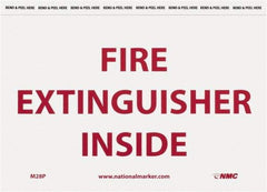 NMC - Fire Extinguisher Inside, Pressure Sensitive Vinyl Fire Sign - 9" Wide x 6" High - Benchmark Tooling