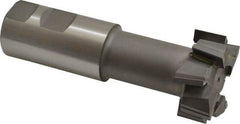 Made in USA - 1-27/32" Cut Diam, 53/64" Cut Width, 1-1/32" Neck Diam, 1-1/4" Shank Diam, 4-13/16" OAL, C2 Carbide-Tipped T-Slot Cutter - Uncoated, 1" Bolt, 2-5/16" Shank Length, Staggered Teeth, 8 Teeth, Weldon Flat - Benchmark Tooling