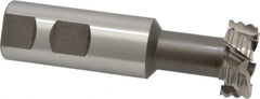 Interstate - 1-1/4" Cut Diam, 31/64" Cut Width, 21/32" Neck Diam, 1" Shank Diam, 3-15/16" OAL, M42 Cobalt T-Slot Cutter - Uncoated, 5/8" Bolt, 3-29/64" Shank Length, Straight Teeth, 6 Teeth, Roughing - Benchmark Tooling