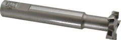 Interstate - 1-1/4" Cut Diam, 3/8" Cut Width, 15mm Neck Diam, 3/4" Shank Diam, 5-1/8" OAL, M42 Cobalt T-Slot Cutter - Staggered Teeth, 8 Teeth - Benchmark Tooling