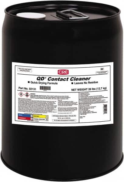 CRC - 5 Gallon Pail Contact Cleaner - 0°F Flash Point, 22,600 Volt Dielectric Strength, Flammable, Food Grade, Plastic Safe - Benchmark Tooling