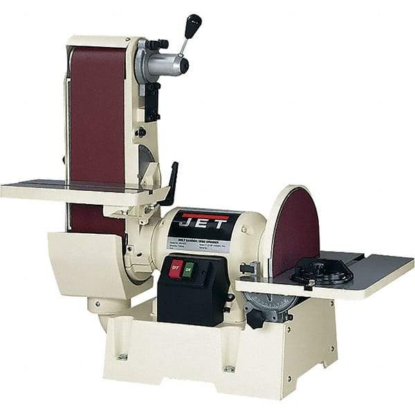 Jet - 48 Inch Long x 6 Inch Wide Belt, 12 Inch Diameter, Horizontal and Vertical Combination Sanding Machine - 2,500 Ft./min Belt Speed, 1-1/2 HP, Single Phase - Benchmark Tooling