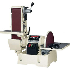 Jet - 48 Inch Long x 6 Inch Wide Belt, 12 Inch Diameter, Horizontal and Vertical Combination Sanding Machine - 2,500 Ft./min Belt Speed, 1-1/2 HP, Single Phase - Benchmark Tooling