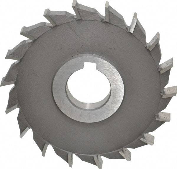 Value Collection - 16 Teeth, 4" Diam x 7/16" Width of Cut, High Speed Steel Side Milling Cutter - Straight Teeth, Uncoated - Benchmark Tooling