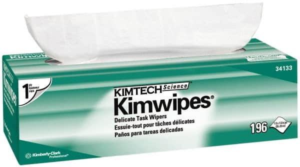 Kimtech - Dry Clean Room/Lab/Critical Task Wipes - Pop-Up, 11-3/4" x 11-3/4" Sheet Size, White - Benchmark Tooling