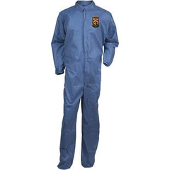 KleenGuard - Size XL SMS General Purpose Coveralls - Blue, Zipper Closure, Elastic Cuffs, Elastic Ankles, Serged Seams - Benchmark Tooling