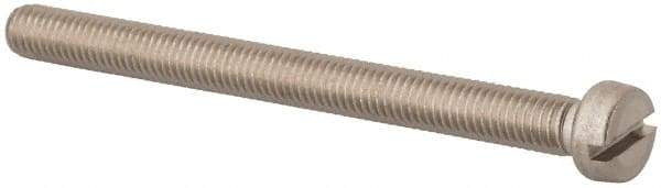 Value Collection - M5x0.80 Metric Coarse, 60mm Length Under Head Slotted Drive Machine Screw - Fillister Head, Grade 316 & A4 Stainless Steel, Uncoated, Without Washer - Benchmark Tooling