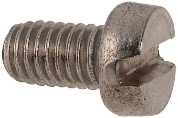 Value Collection - M6x1.00 Metric Coarse, 10mm Length Under Head Slotted Drive Machine Screw - Fillister Head, Grade 316 & A4 Stainless Steel, Uncoated, Without Washer - Benchmark Tooling