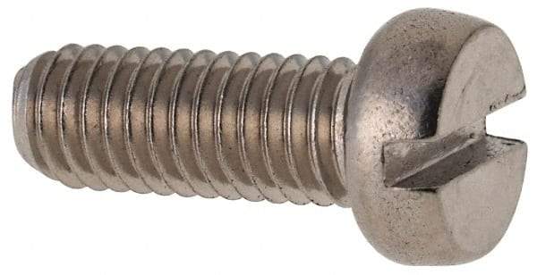 Value Collection - M6x1.00 Metric Coarse, 16mm Length Under Head Slotted Drive Machine Screw - Fillister Head, Grade 316 & A4 Stainless Steel, Uncoated, Without Washer - Benchmark Tooling