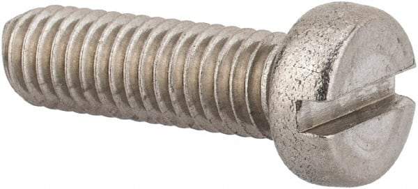 Value Collection - M6x1.00 Metric Coarse, 20mm Length Under Head Slotted Drive Machine Screw - Fillister Head, Grade 316 & A4 Stainless Steel, Uncoated, Without Washer - Benchmark Tooling