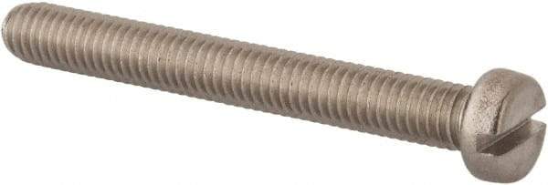 Value Collection - M6x1.00 Metric Coarse, 50mm Length Under Head Slotted Drive Machine Screw - Fillister Head, Grade 316 & A4 Stainless Steel, Uncoated, Without Washer - Benchmark Tooling