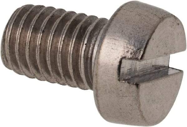 Value Collection - M8x1.25 Metric Coarse, 12mm Length Under Head Slotted Drive Machine Screw - Fillister Head, Grade 316 & A4 Stainless Steel, Uncoated, Without Washer - Benchmark Tooling