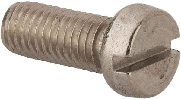 Value Collection - M8x1.25 Metric Coarse, 20mm Length Under Head Slotted Drive Machine Screw - Fillister Head, Grade 316 & A4 Stainless Steel, Uncoated, Without Washer - Benchmark Tooling