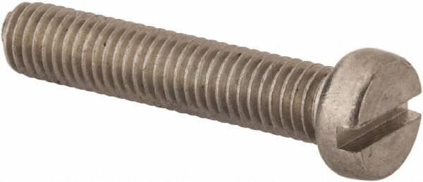 Value Collection - M8x1.25 Metric Coarse, 40mm Length Under Head Slotted Drive Machine Screw - Fillister Head, Grade 316 & A4 Stainless Steel, Uncoated, Without Washer - Benchmark Tooling