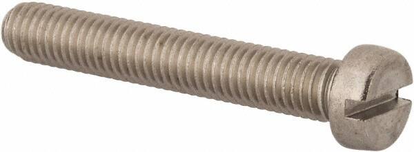 Value Collection - M8x1.25 Metric Coarse, 50mm Length Under Head Slotted Drive Machine Screw - Fillister Head, Grade 316 & A4 Stainless Steel, Uncoated, Without Washer - Benchmark Tooling