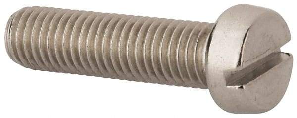 Value Collection - M10x1.50 Metric Coarse, 40mm Length Under Head Slotted Drive Machine Screw - Fillister Head, Grade 316 & A4 Stainless Steel, Uncoated, Without Washer - Benchmark Tooling