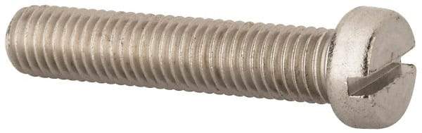 Value Collection - M10x1.50 Metric Coarse, 50mm Length Under Head Slotted Drive Machine Screw - Fillister Head, Grade 316 & A4 Stainless Steel, Uncoated, Without Washer - Benchmark Tooling