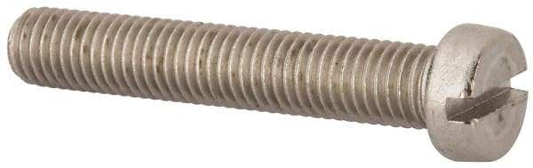 Value Collection - M10x1.50 Metric Coarse, 60mm Length Under Head Slotted Drive Machine Screw - Fillister Head, Grade 316 & A4 Stainless Steel, Uncoated, Without Washer - Benchmark Tooling