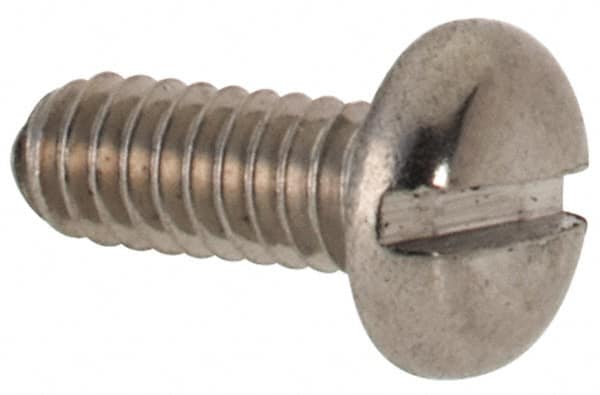 Value Collection - M2x0.40 Metric Coarse, 5mm Length Under Head Slotted Drive Machine Screw - Pan Head, Grade 316 & A4 Stainless Steel, Uncoated, Without Washer - Benchmark Tooling