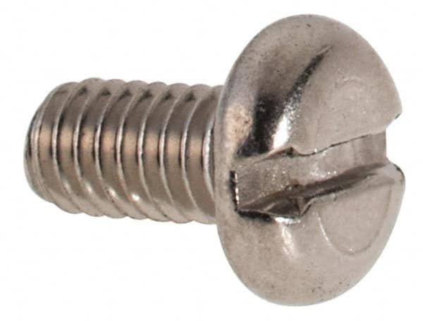 Value Collection - M2.5x0.45 Metric Coarse, 5mm Length Under Head Slotted Drive Machine Screw - Pan Head, Grade 316 & A4 Stainless Steel, Uncoated, Without Washer - Benchmark Tooling