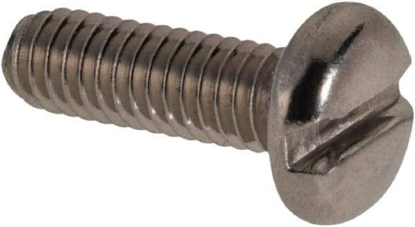 Value Collection - M2.5x0.45 Metric Coarse, 8mm Length Under Head Slotted Drive Machine Screw - Pan Head, Grade 316 & A4 Stainless Steel, Uncoated, Without Washer - Benchmark Tooling