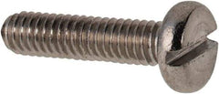 Value Collection - M2.5x0.45 Metric Coarse, 10mm Length Under Head Slotted Drive Machine Screw - Pan Head, Grade 316 & A4 Stainless Steel, Uncoated, Without Washer - Benchmark Tooling