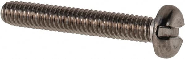 Value Collection - M2.5x0.45 Metric Coarse, 16mm Length Under Head Slotted Drive Machine Screw - Pan Head, Grade 316 & A4 Stainless Steel, Uncoated, Without Washer - Benchmark Tooling