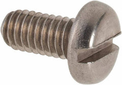 Value Collection - M4x0.70 Metric Coarse, 8mm Length Under Head Slotted Drive Machine Screw - Pan Head, Grade 316 & A4 Stainless Steel, Uncoated, Without Washer - Benchmark Tooling