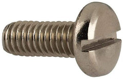 Value Collection - M4x0.70 Metric Coarse, 10mm Length Under Head Slotted Drive Machine Screw - Pan Head, Grade 316 & A4 Stainless Steel, Uncoated, Without Washer - Benchmark Tooling
