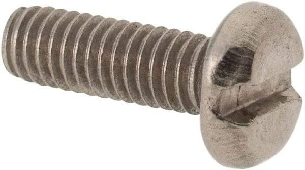 Value Collection - M4x0.70 Metric Coarse, 12mm Length Under Head Slotted Drive Machine Screw - Pan Head, Grade 316 & A4 Stainless Steel, Uncoated, Without Washer - Benchmark Tooling