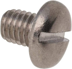 Value Collection - M5x0.80 Metric Coarse, 6mm Length Under Head Slotted Drive Machine Screw - Pan Head, Grade 316 & A4 Stainless Steel, Uncoated, Without Washer - Benchmark Tooling