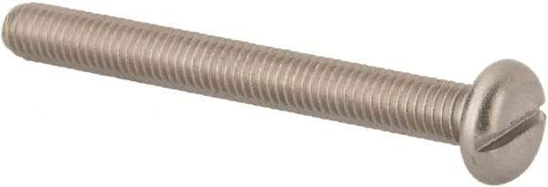 Value Collection - M5x0.80 Metric Coarse, 45mm Length Under Head Slotted Drive Machine Screw - Pan Head, Grade 316 & A4 Stainless Steel, Uncoated, Without Washer - Benchmark Tooling