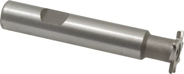 Whitney Tool Co. - 1/32" Radius, 1/16" Circle Diam, 3/4" Cutter Diam, Shank Connection, Convex Radius Cutter - 1/2" Shank Diam, 3" OAL, High Speed Steel, Uncoated, Profile Ground, 8 Teeth, Weldon Flat - Benchmark Tooling