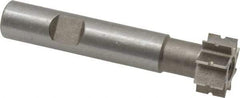 Whitney Tool Co. - 1/32" Radius, 1/16" Circle Diam, 3/4" Cutter Diam, 3/8" Cutting Width, Shank Connection, Concave Radius Cutter - 1/2" Shank Diam, 3" OAL, High Speed Steel, Uncoated, Profile Ground, 8 Teeth, Weldon Flat - Benchmark Tooling