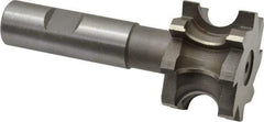 Whitney Tool Co. - 5/16" Radius, 5/8" Circle Diam, 1-3/4" Cutter Diam, 1-1/8" Cutting Width, Shank Connection, Concave Radius Cutter - 3/4" Shank Diam, 4" OAL, High Speed Steel, Uncoated, Profile Ground, 8 Teeth, Weldon Flat - Benchmark Tooling