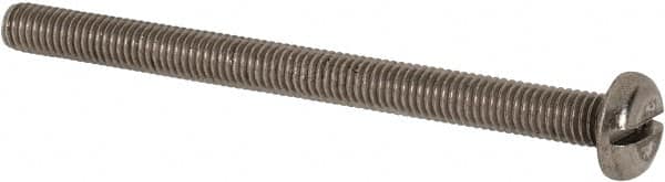 Value Collection - M5x0.80 Metric Coarse, 65mm Length Under Head Slotted Drive Machine Screw - Pan Head, Grade 316 & A4 Stainless Steel, Uncoated, Without Washer - Benchmark Tooling