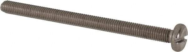 Value Collection - M5x0.80 Metric Coarse, 70mm Length Under Head Slotted Drive Machine Screw - Pan Head, Grade 316 & A4 Stainless Steel, Uncoated, Without Washer - Benchmark Tooling