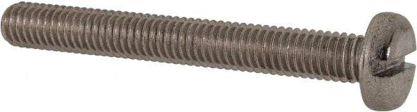 Value Collection - M6x1.00 Metric Coarse, 50mm Length Under Head Slotted Drive Machine Screw - Pan Head, Grade 316 & A4 Stainless Steel, Uncoated, Without Washer - Benchmark Tooling