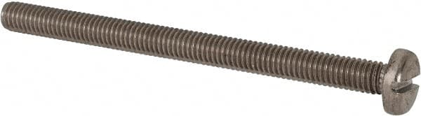 Value Collection - M6x1.00, 80mm Length Under Head Slotted Drive Machine Screw - Pan Head, Grade 316 & A4 Stainless Steel, Uncoated, Without Washer - Benchmark Tooling